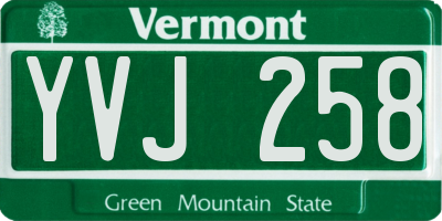 VT license plate YVJ258