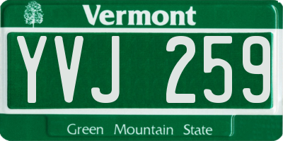 VT license plate YVJ259