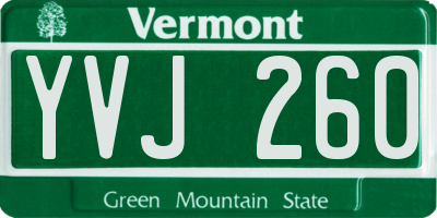 VT license plate YVJ260