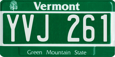 VT license plate YVJ261
