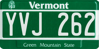 VT license plate YVJ262