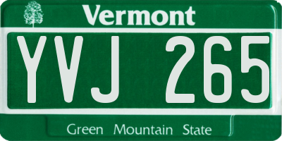 VT license plate YVJ265