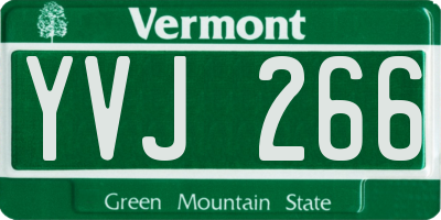 VT license plate YVJ266