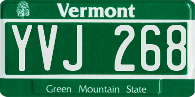 VT license plate YVJ268