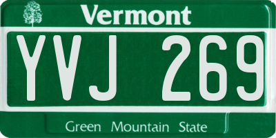 VT license plate YVJ269