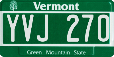 VT license plate YVJ270
