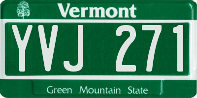 VT license plate YVJ271
