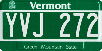 VT license plate YVJ272