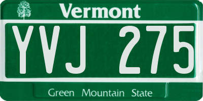 VT license plate YVJ275