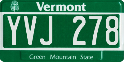 VT license plate YVJ278