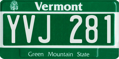 VT license plate YVJ281