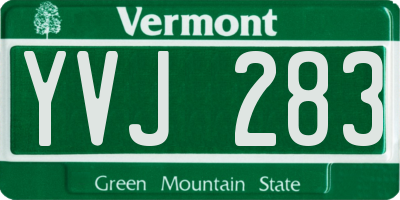 VT license plate YVJ283