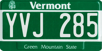VT license plate YVJ285