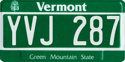 VT license plate YVJ287