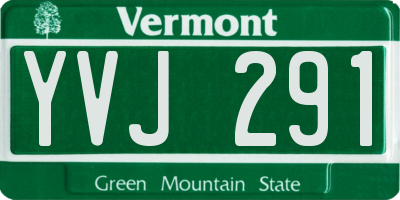 VT license plate YVJ291