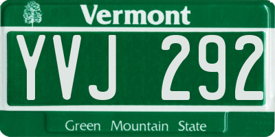 VT license plate YVJ292