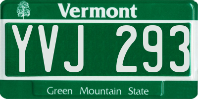 VT license plate YVJ293