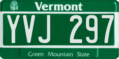 VT license plate YVJ297