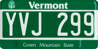 VT license plate YVJ299