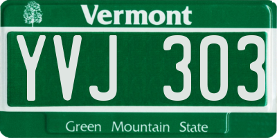 VT license plate YVJ303