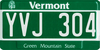 VT license plate YVJ304