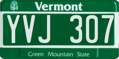 VT license plate YVJ307