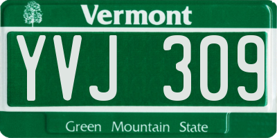 VT license plate YVJ309
