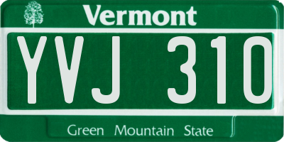 VT license plate YVJ310