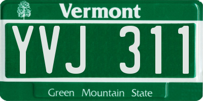 VT license plate YVJ311