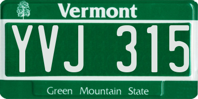 VT license plate YVJ315