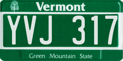VT license plate YVJ317