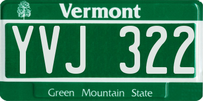 VT license plate YVJ322