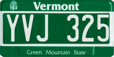 VT license plate YVJ325