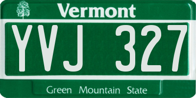 VT license plate YVJ327