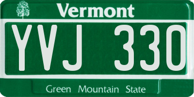 VT license plate YVJ330