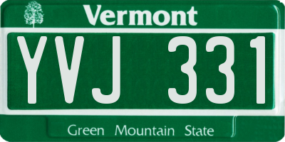 VT license plate YVJ331