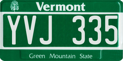 VT license plate YVJ335