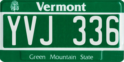 VT license plate YVJ336