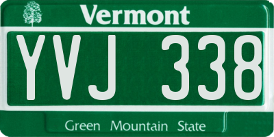 VT license plate YVJ338