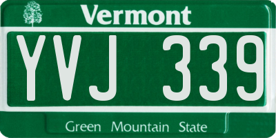 VT license plate YVJ339