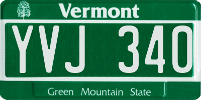 VT license plate YVJ340