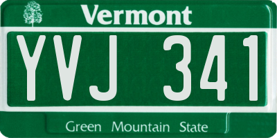 VT license plate YVJ341