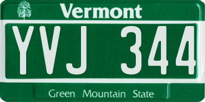 VT license plate YVJ344