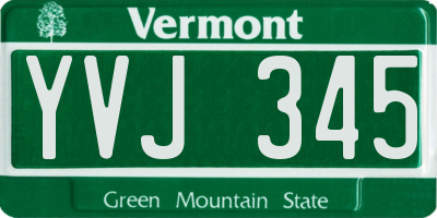 VT license plate YVJ345