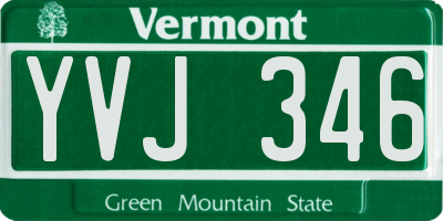 VT license plate YVJ346