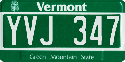 VT license plate YVJ347