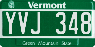 VT license plate YVJ348