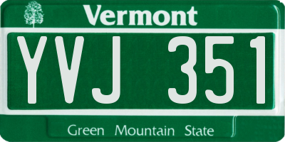 VT license plate YVJ351