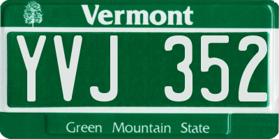 VT license plate YVJ352