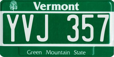 VT license plate YVJ357